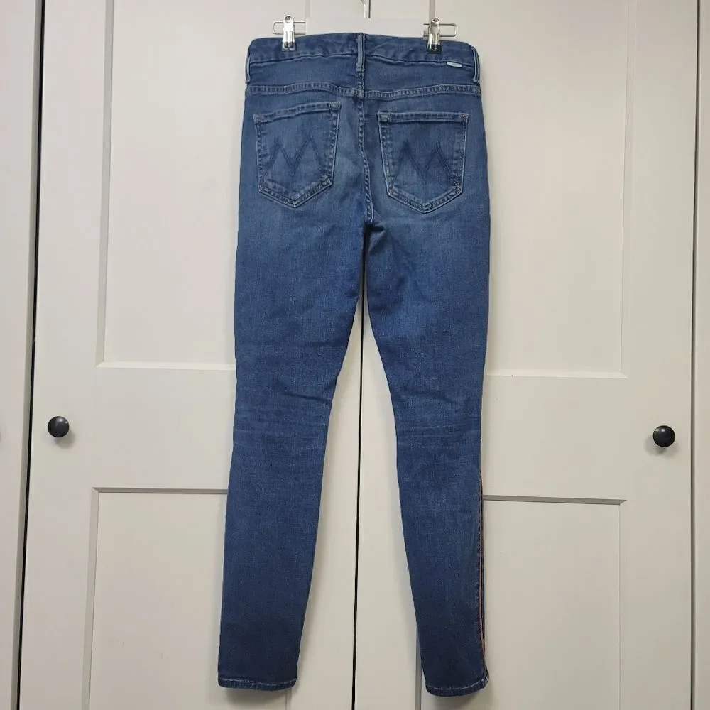 Mother looker high-rise piped skinny jeans in what I had before I had, size 27